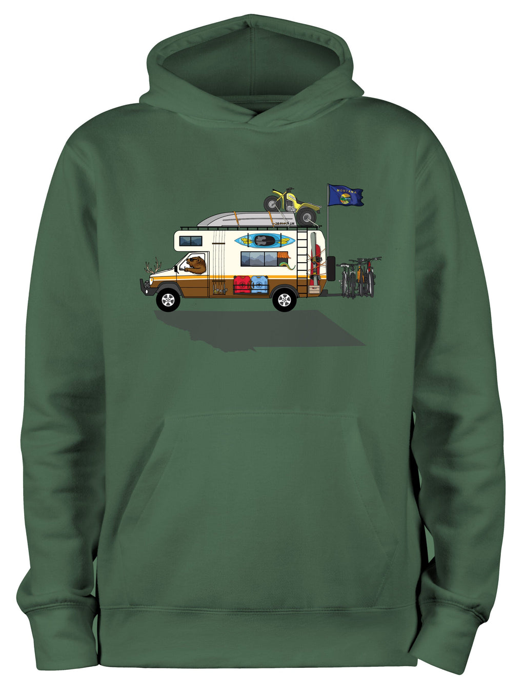 Ramblin' Man Hoodie in green by Lake Monster Montana