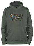 Outdoors Outline Hoodie by Lake Monster Montana, front