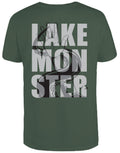 Under Attack Lake Monster Montana t-shirt in green, back view