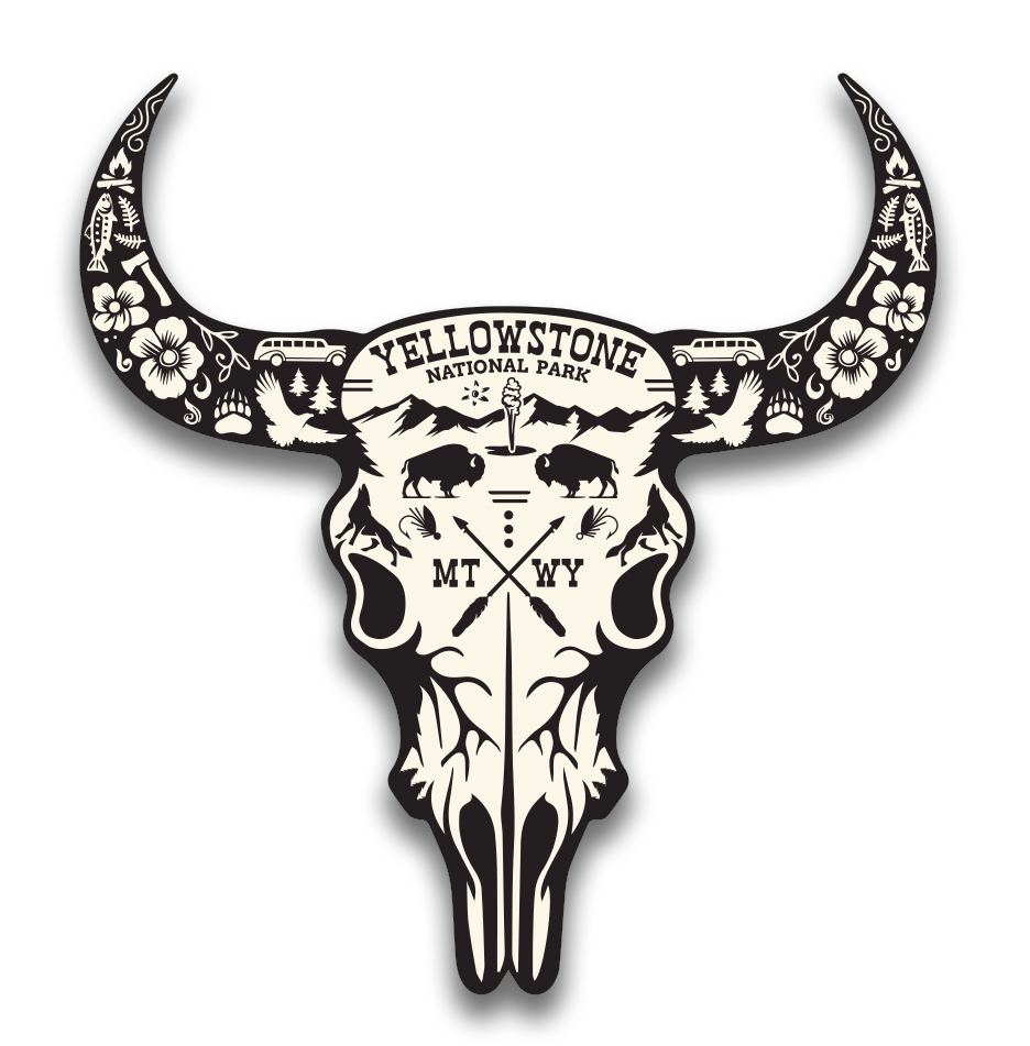 Yellowstone Bison Skull | Sticker